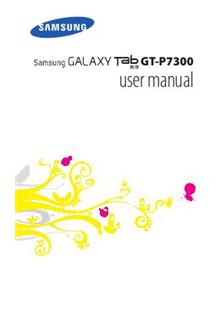 Samsung Galaxy Tab 8.9 (3G Wifi) manual. Smartphone Instructions.